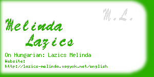 melinda lazics business card